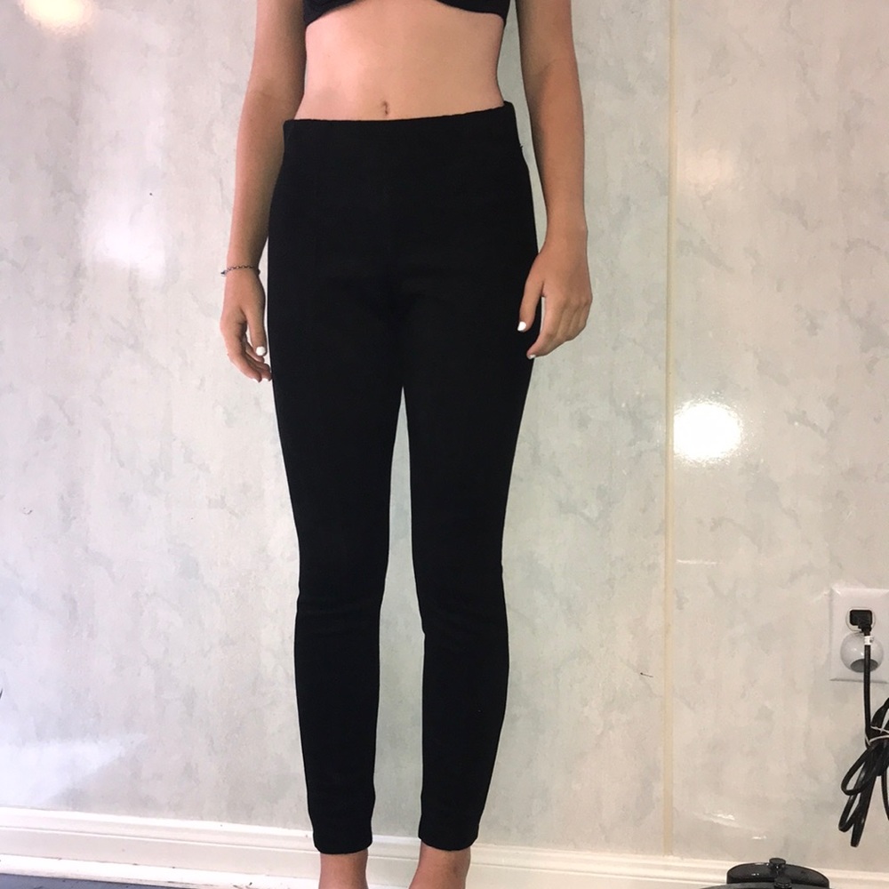 Black velvet pants